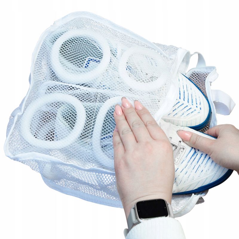 Worek do prania obuwia, Sillar, z siateczki, na zamek, z przegrodami, 28x25cm, 1szt