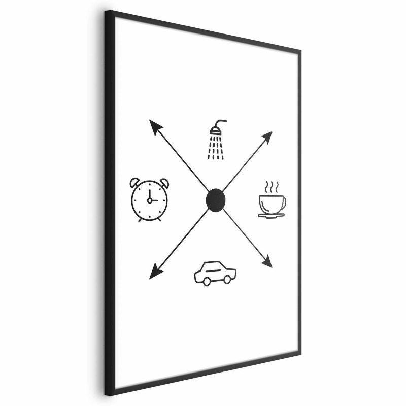 Plakat Artgeist Harmonogram dnia 60x90 cm z ramą czarną 1 szt