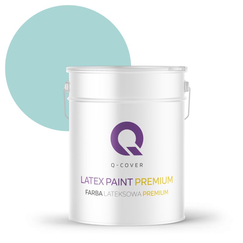 Farba Lateksowa Premium Plamoodporna do Ścian i Sufitów Q-Cover Turkusowy jasny H1462 Głęboki Mat 10L