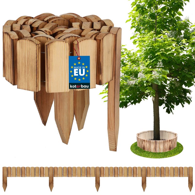 Płotek ogrodowy KOTARBAU drewniany wbijany opalany 200x10 cm 1 szt.