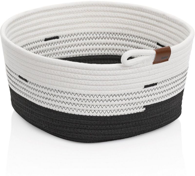 Kosz do przechowywania Kela Hedda biały/czarny 32x30x17 cm bawełna/poliester 1 szt.