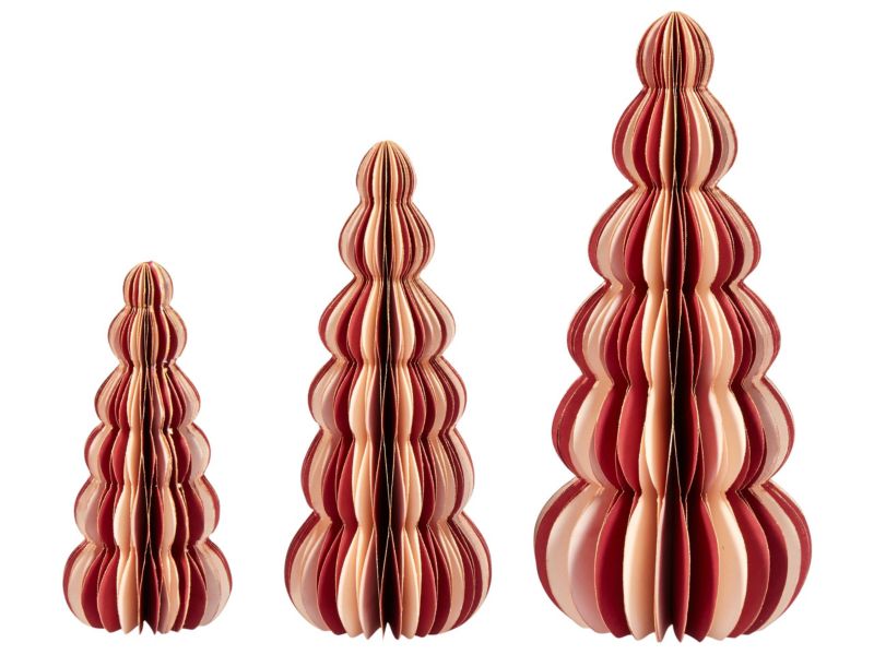 Zestaw 3 figurek choinek beżowo-czerwony Dhaulagiri 1 kpl