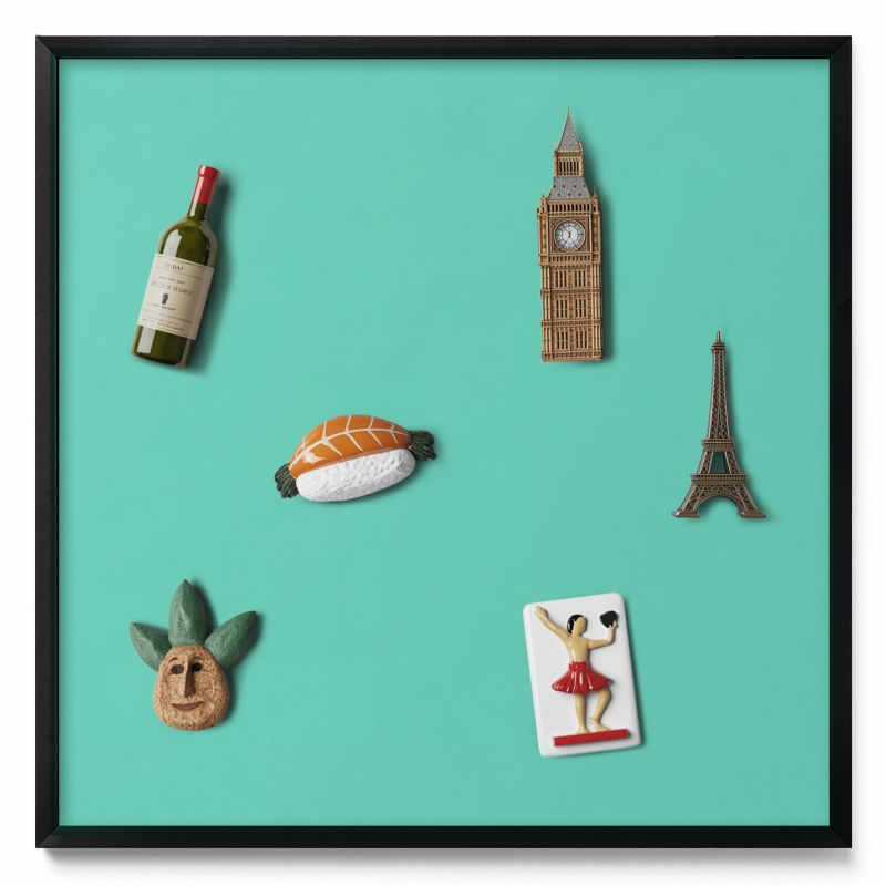 Tablica na notatki Tulup 50x50 cm Kolor miętowy w czarnej ramie 1 szt.