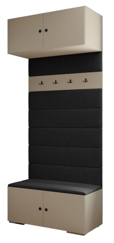 Garderoba wysoka do przedpokoju Abiks INOVA 2 kaszmir+czarny+man18 1 szt.