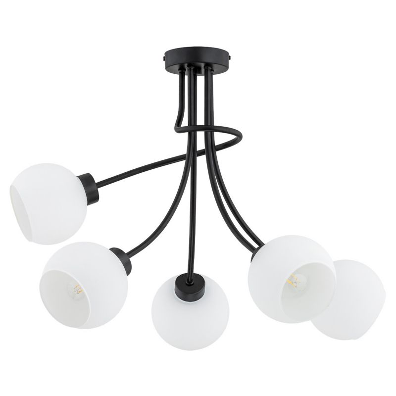 Lampa wisząca Alfa PLENA czarno-biała 5xE27x15W wym:45x57x55cm IP20 -1 szt.