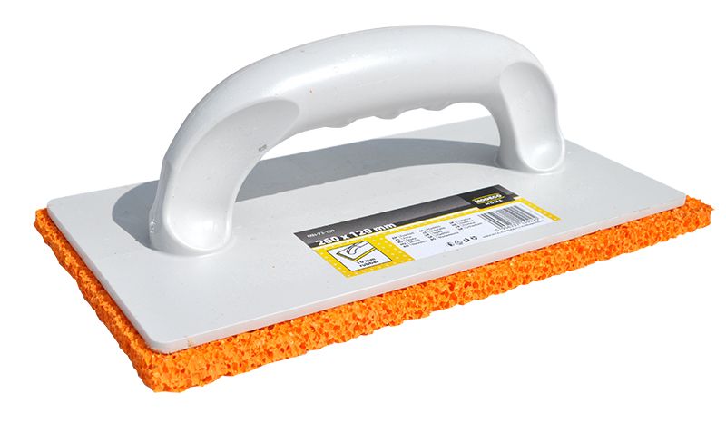 Paca z tworzywa z gąbką gumową cienką Home Tools 10x120x260 mm orange - etykieta - 1 szt.