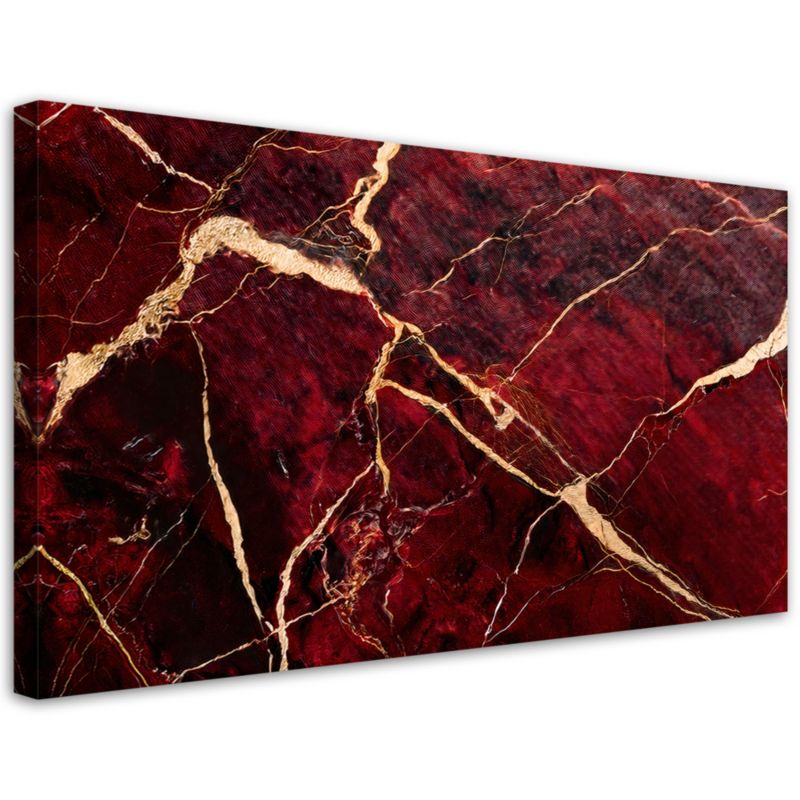 Obraz na płótnie Feeby Czerwony Marmur ze Złotem Styl Loftowy 120x60cm 1szt
