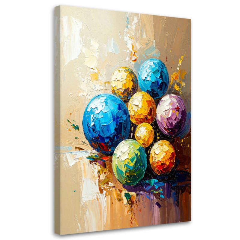 Obraz do salonu Feeby Kolorowe Kule Plamy efekt farby olejnej 70x100cm 1szt