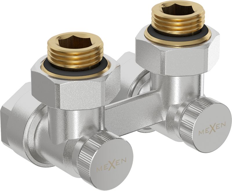 Zawór grzejnikowy kątowy Mexen W911-016-01 nikiel 1 szt.