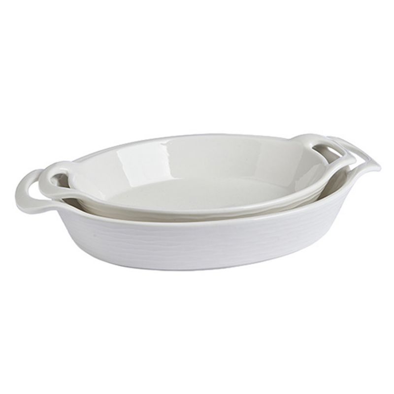 Zestaw Owalnych Naczyń VESSIA Do Zapiekania Otwarta Rączka 2 szt.