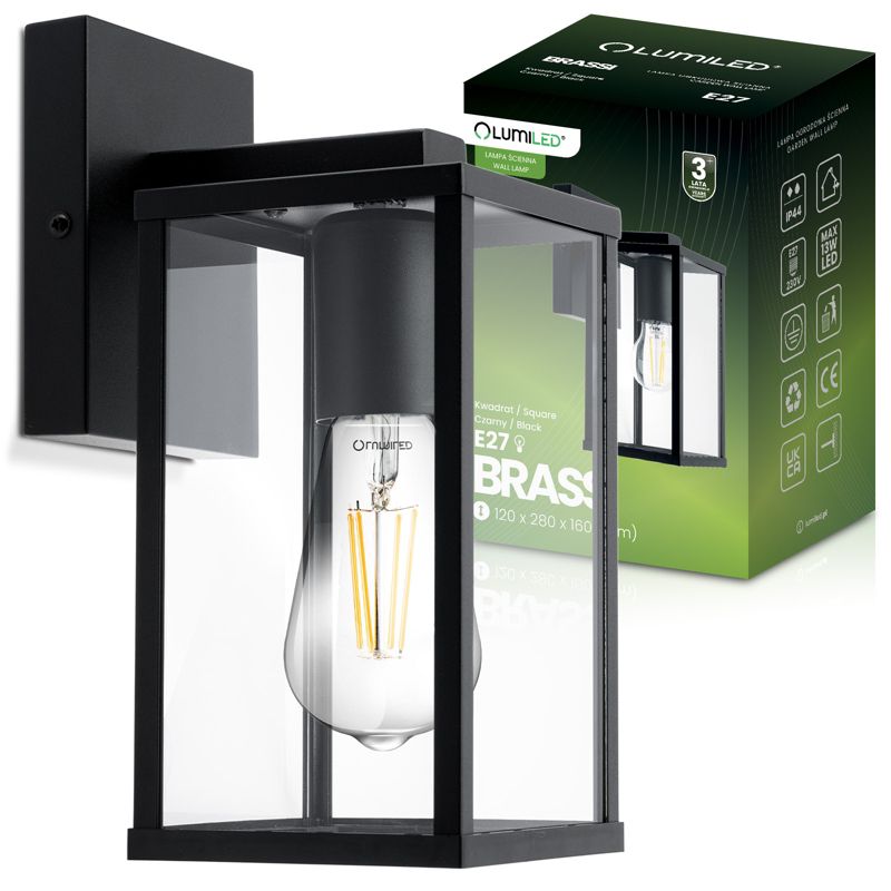 Kinkiet Ogrodowy Lumiled Elewacyjny Zewnętrzny Lampa Ścienna E27 1 szt.