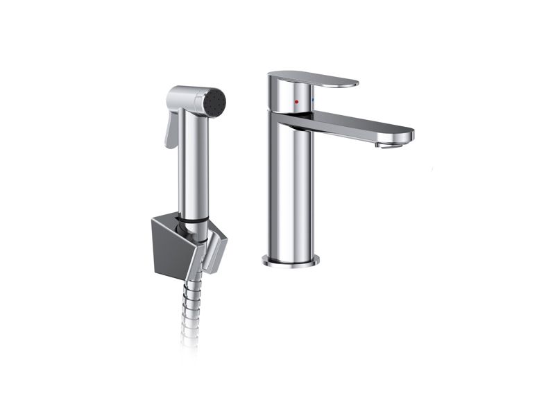 Bateria umywalkowa Ravak Chrome CR II 112.00CR 175 mm z bidetowym natryskiem bez korka, chrom 1 szt