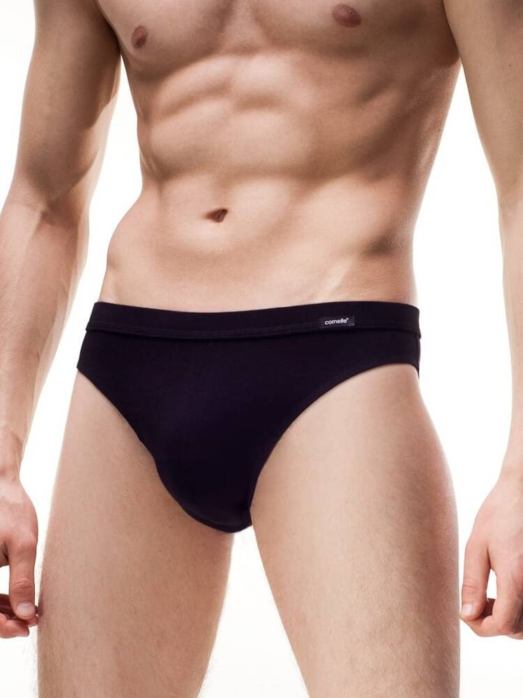 Gładkie Klasyczne Slipy Męskie Authentic | Cornette | AU 221/02 | Czarne