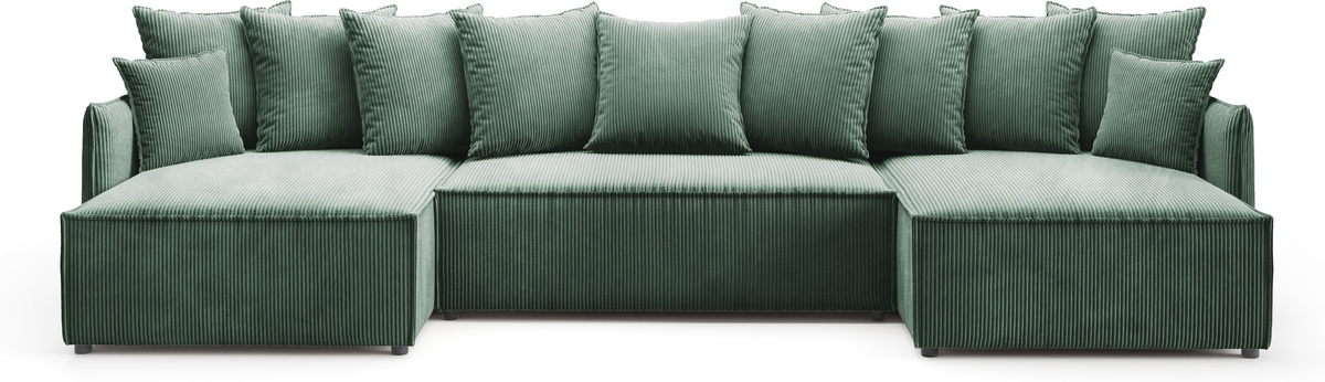 Sztruksowy narożnik do salonu z funkcją spania rozkładany ARTUR U