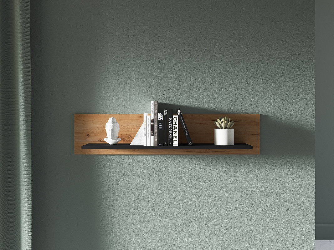 Półka ścienna do salonu 110 cm UMIO dąb złoty UMIO