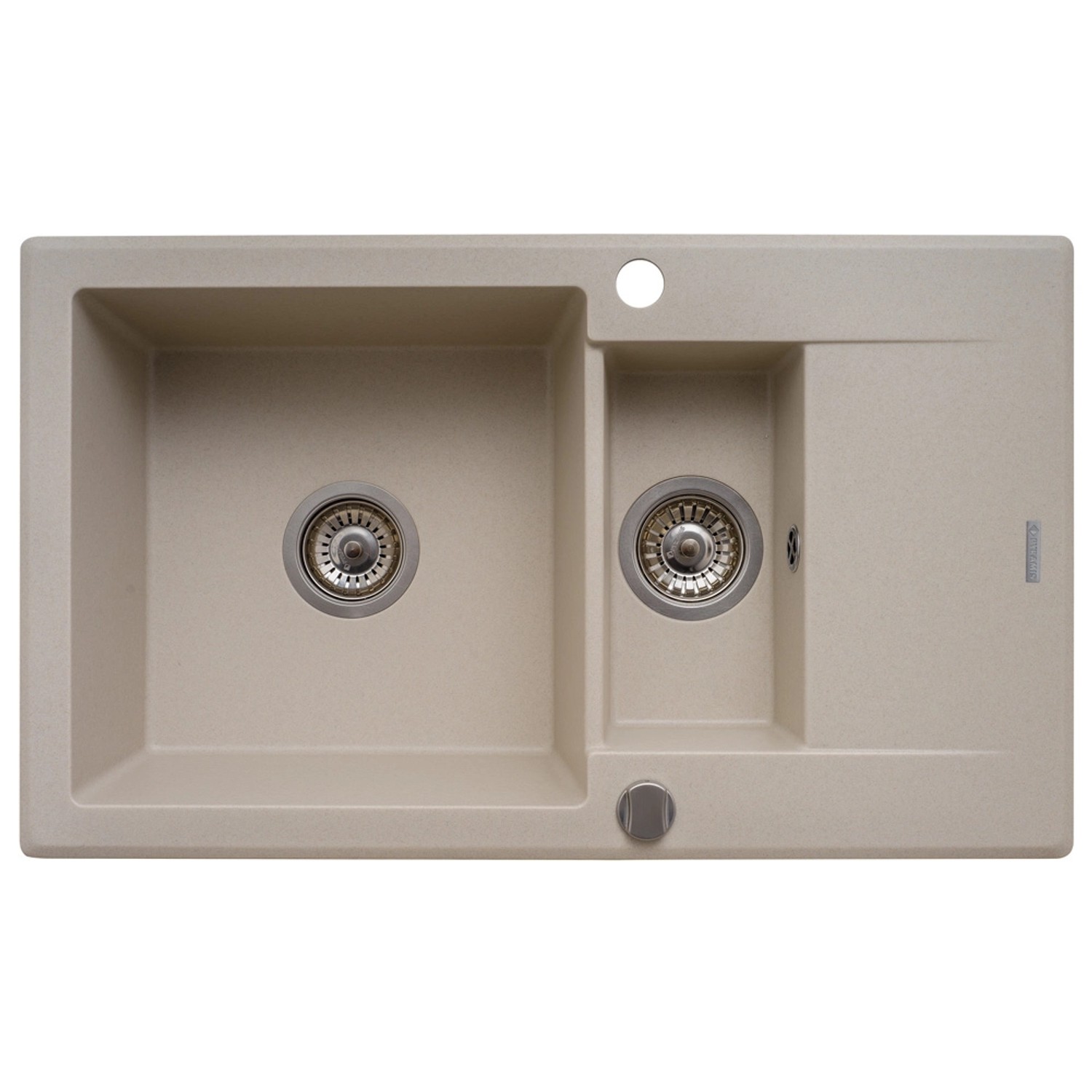 Pyramis Zlewozmywak Poros 1,5-kom. beż 78x46 cm