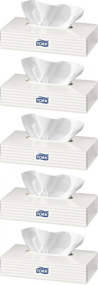 5x Chusteczki higieniczne Tork 120380, ekstra miękkie, w kartoniku, 100 sztuk