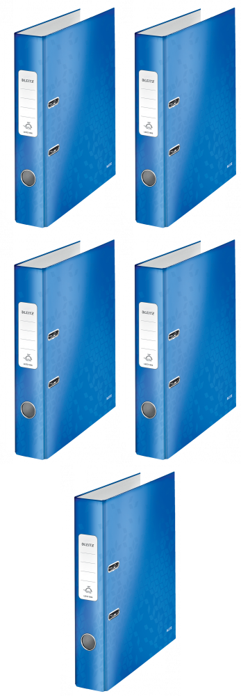 5x Segregator A4 Leitz Wow 180°, 50mm, do 350 kartek niebieski