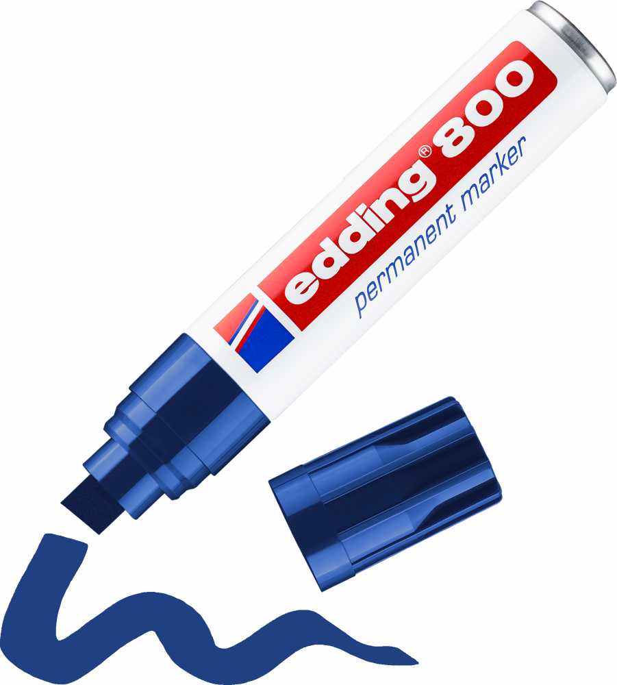 Marker permanentny edding 800, ścięta, 4-12mm, niebieski