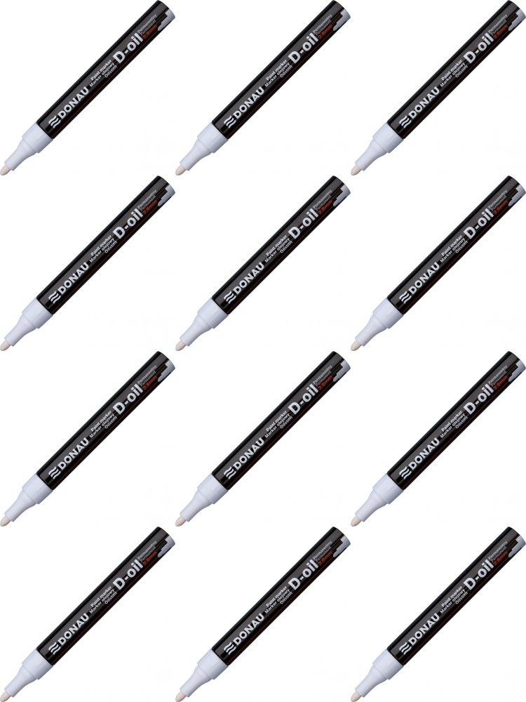12x Marker olejowy Donau, D-Oil, okrągła, 2.8 mm, biały