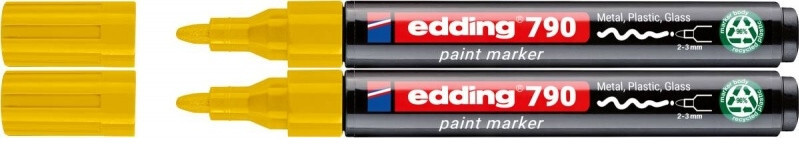 2x Marker olejowy edding e-790 PCR, okrągła, 2-3 mm, żółty