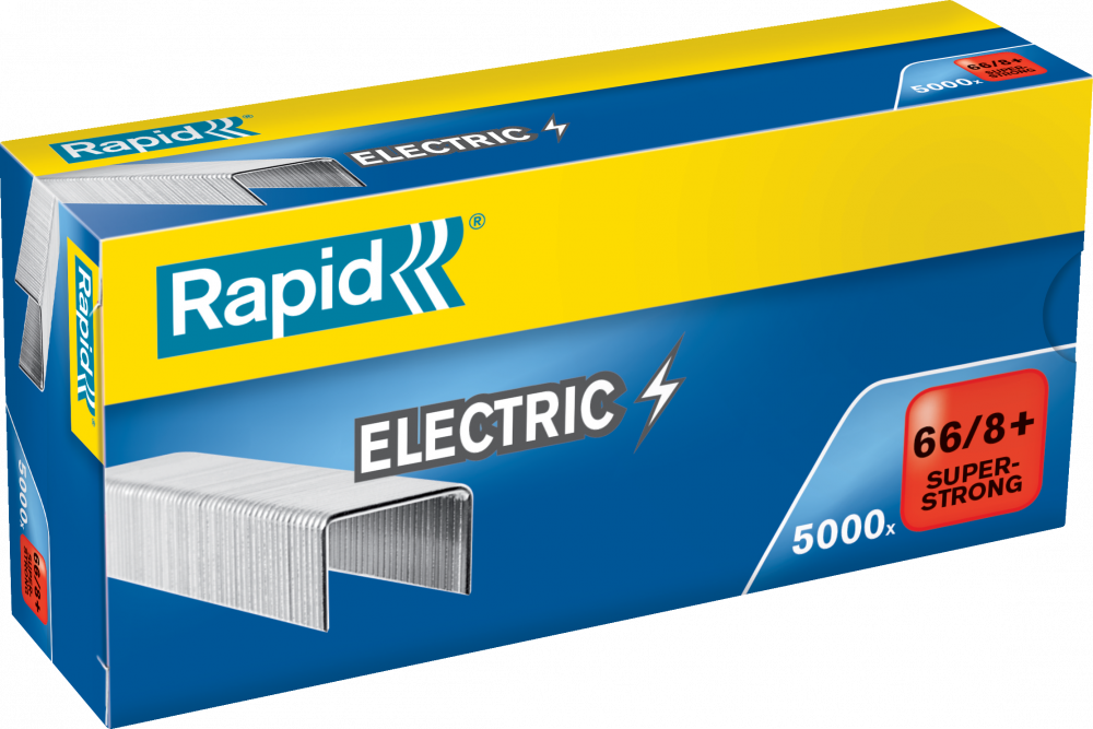 Zszywki Rapid Super Strong, 66/8+ 5M, 5000 sztuk, srebrny