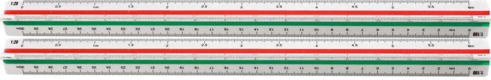 2x Skalówka Leniar Urbanista, 30cm, 1: 20/25/50/100/200/500