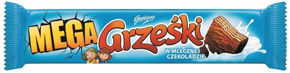 Wafle Grześki Mega, w czekoladzie mlecznej, kakaowy, 48g