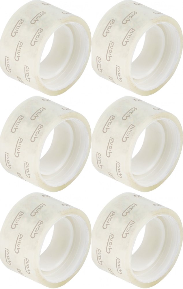 6x Taśma klejąca Grand, 24mm x 10yd, przezroczysty