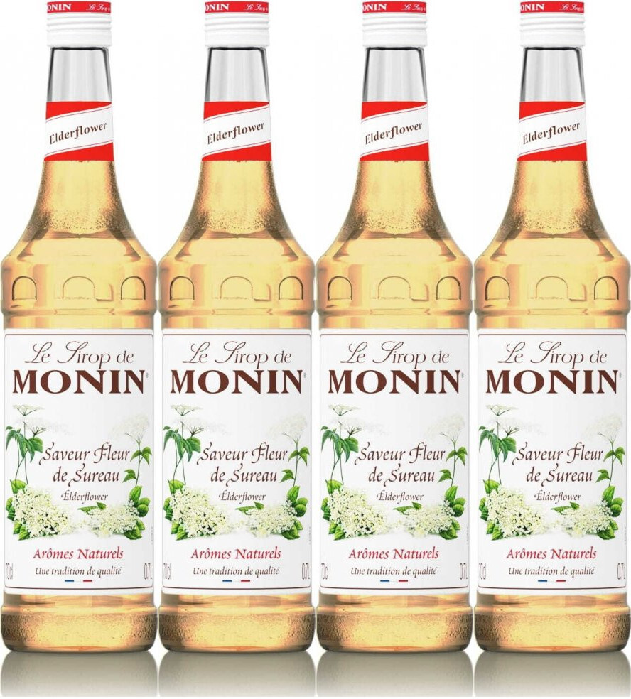 4x Syrop Monin Elder Flower, kwiat czarnego bzu, 700ml