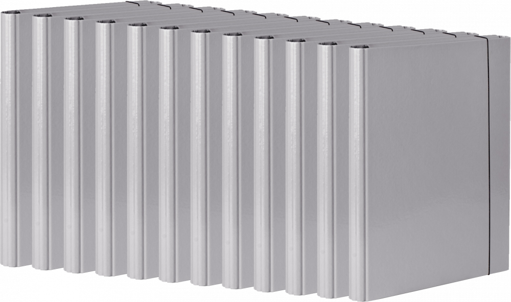 12x Teczka skrzydłowa z gumką VauPe, A4, 40mm, szary