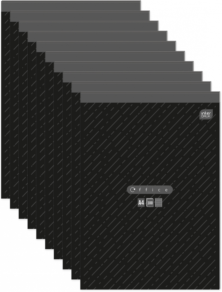 10x Blok biurowy w linie Interdruk, A4, 100 kartek, mix wzorów