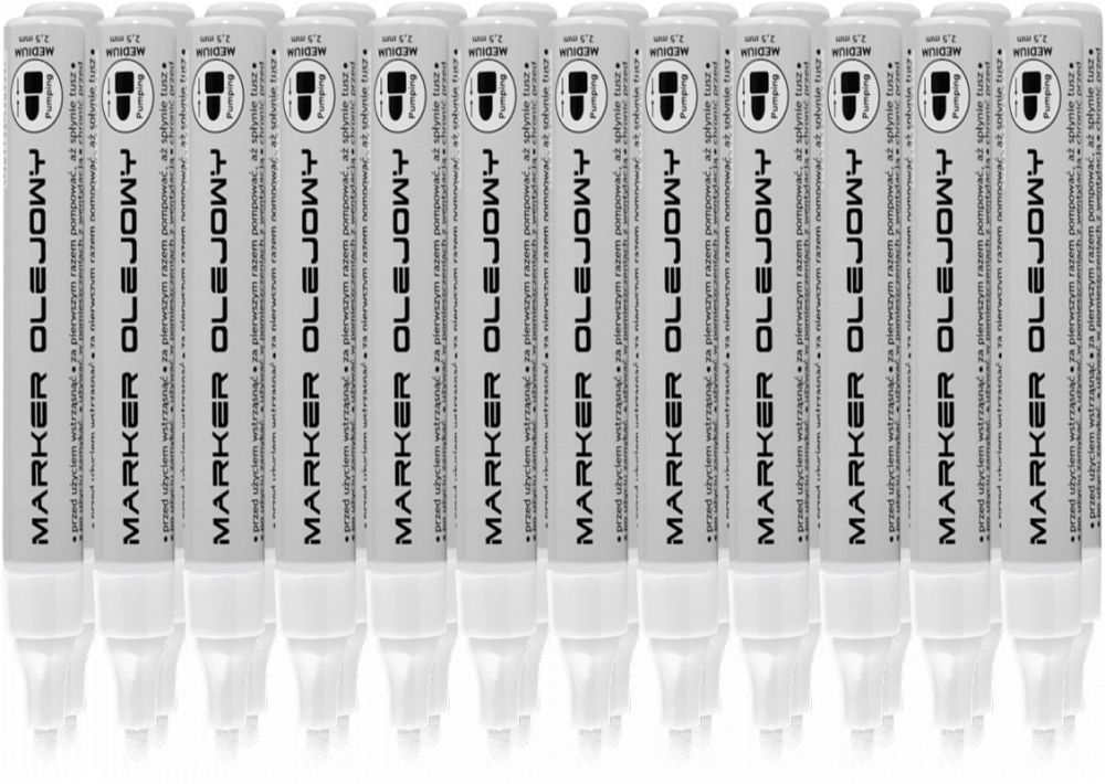24x Marker olejowy Toma Economy TO-420, okrągła, 2.5mm, biały
