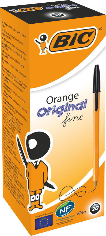 20x długopis Bic, Orange, 0.8mm, czarny