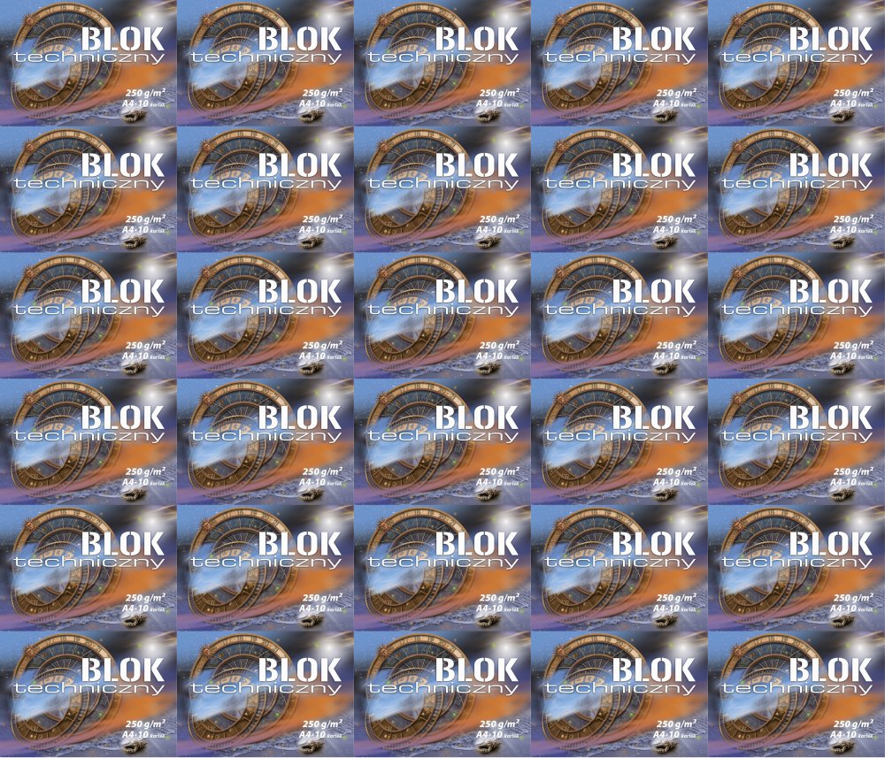 100x Blok techniczny Kreska, A4, 10 kartek, biały