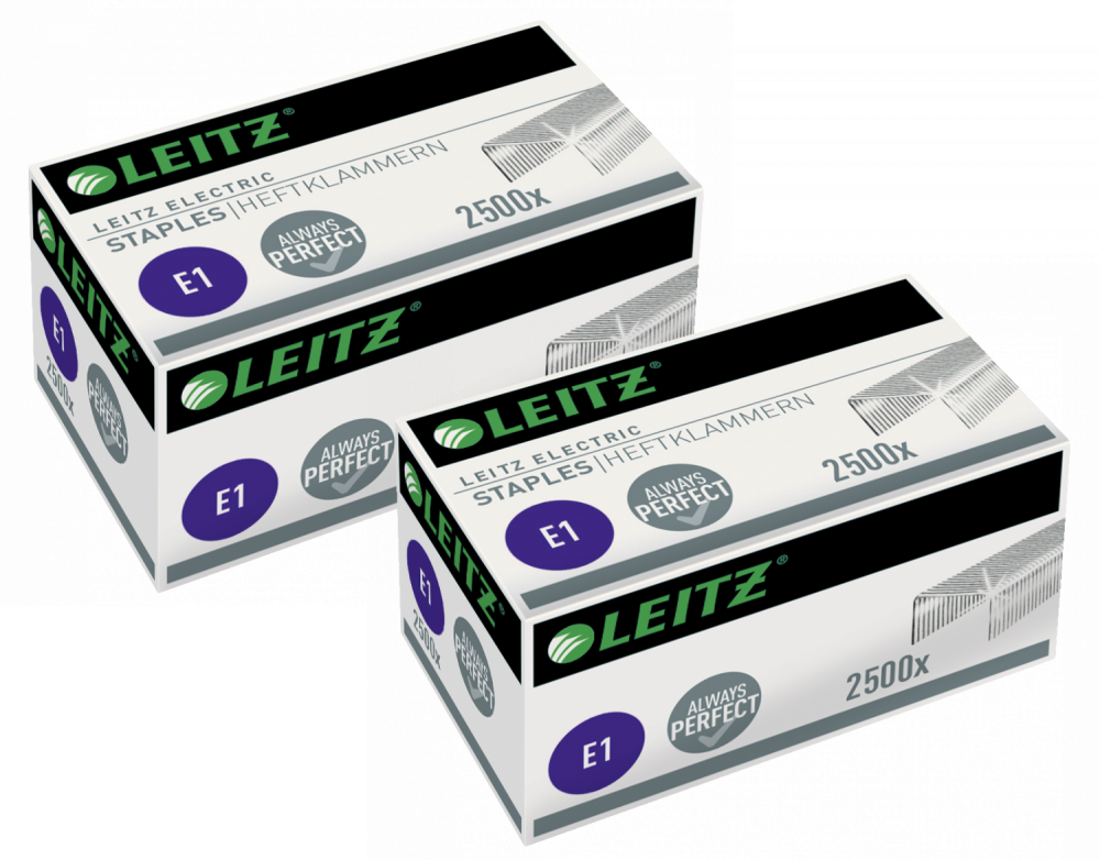 2x zszywki Leitz electric, typ E1, 2500 sztuk, srebrny