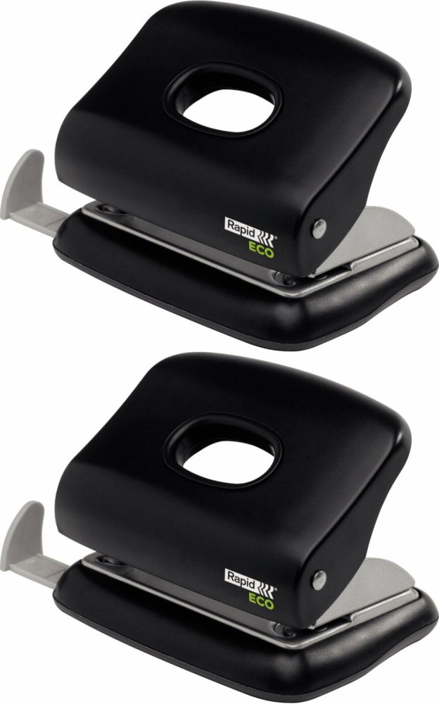 2x Dziurkacz Rapid Eco, do 20 kartek, czarny