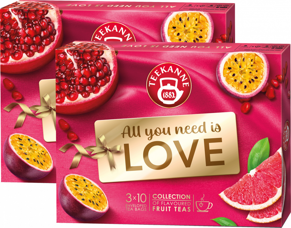 2x Zestaw herbat owocowych w kopertach Teekanne Love Collection, 3 smaki, 30 sztuk