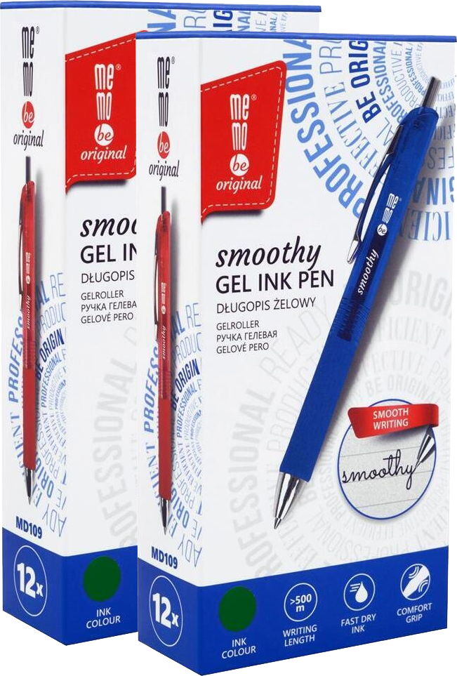 24x Długopis żelowy MemoBe Smoothy, 0.5mm, zielony