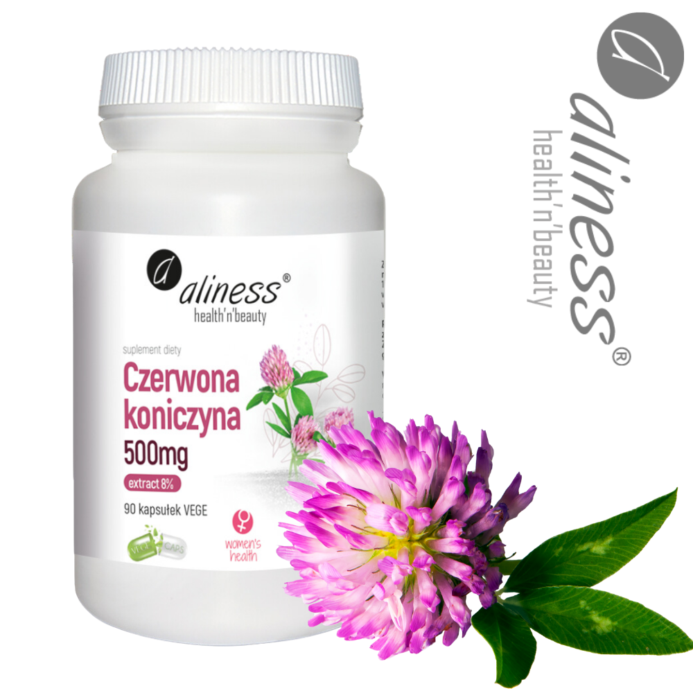 Czerwona koniczyna extract 8% 500mg 90kaps. Vege Aliness