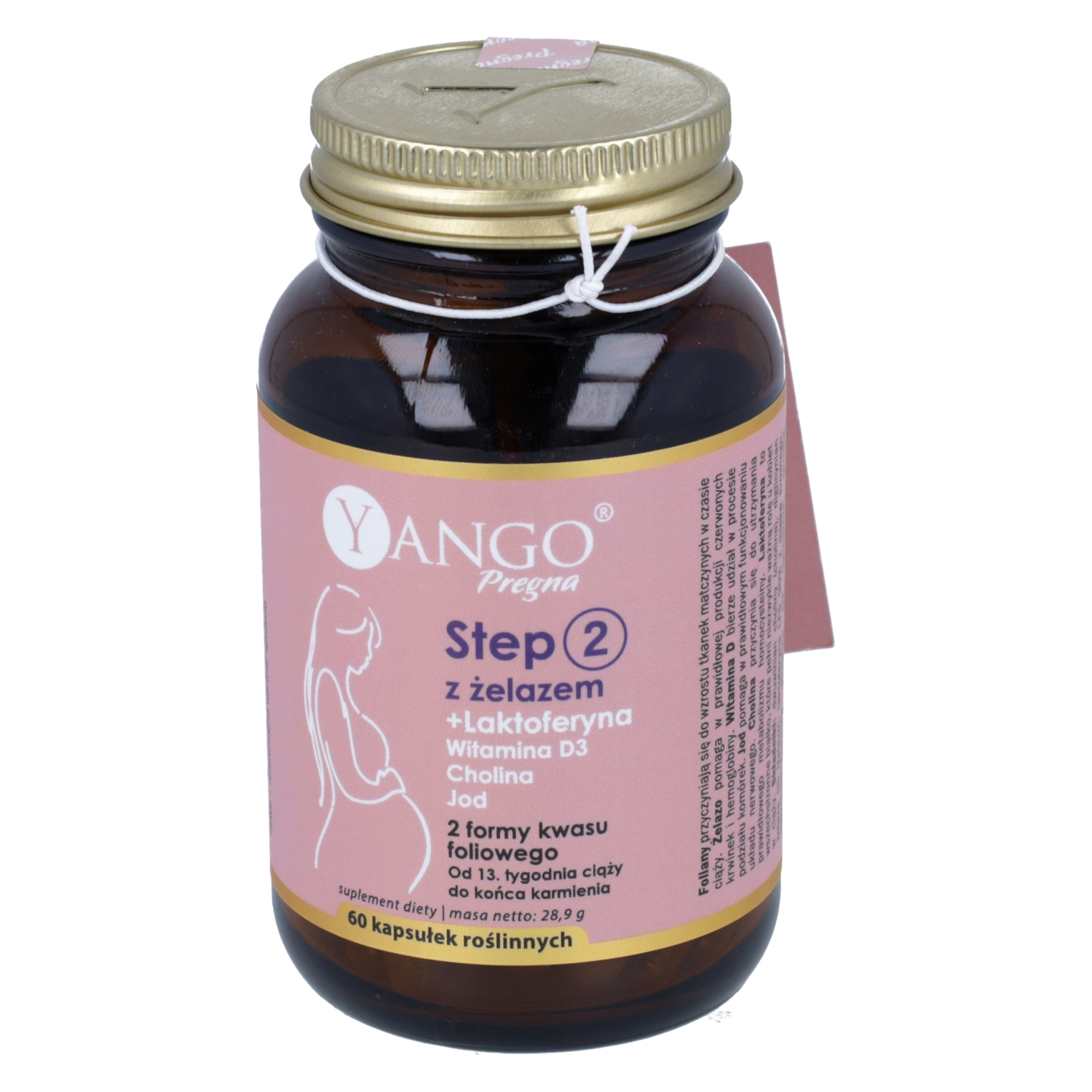 Yango pregna step 2 z żelazem, 60 kapsułek roślinnych (data ważności: 30.04.2026)