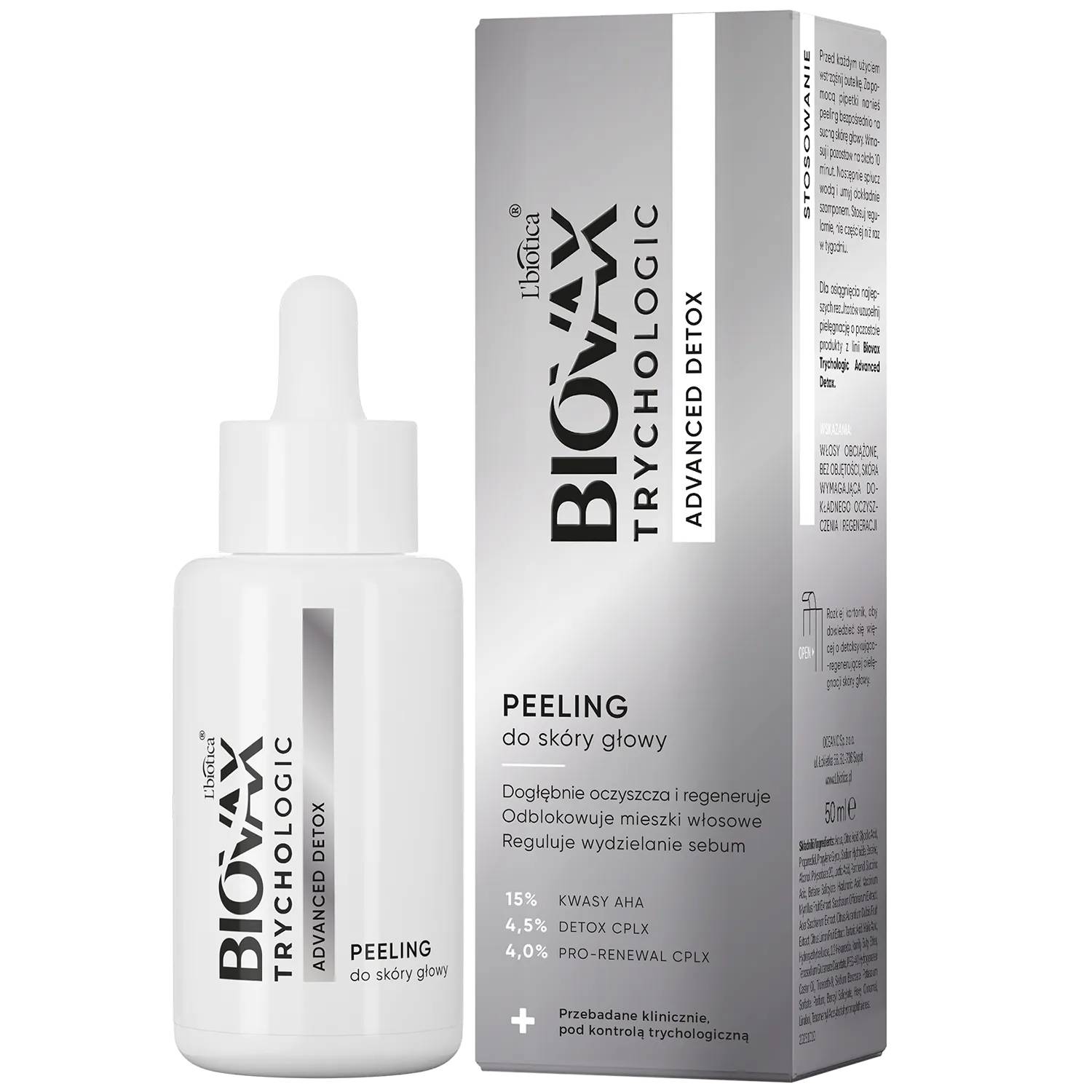Biovax trychologic advanced detox - peeling do skóry głowy, 50 ml