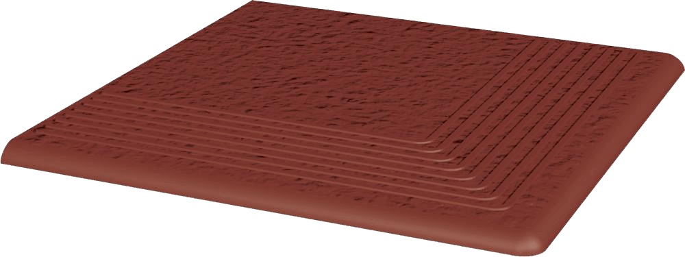 Paradyż Natural stopnica 30x30 cm narożna STR czerwony mat