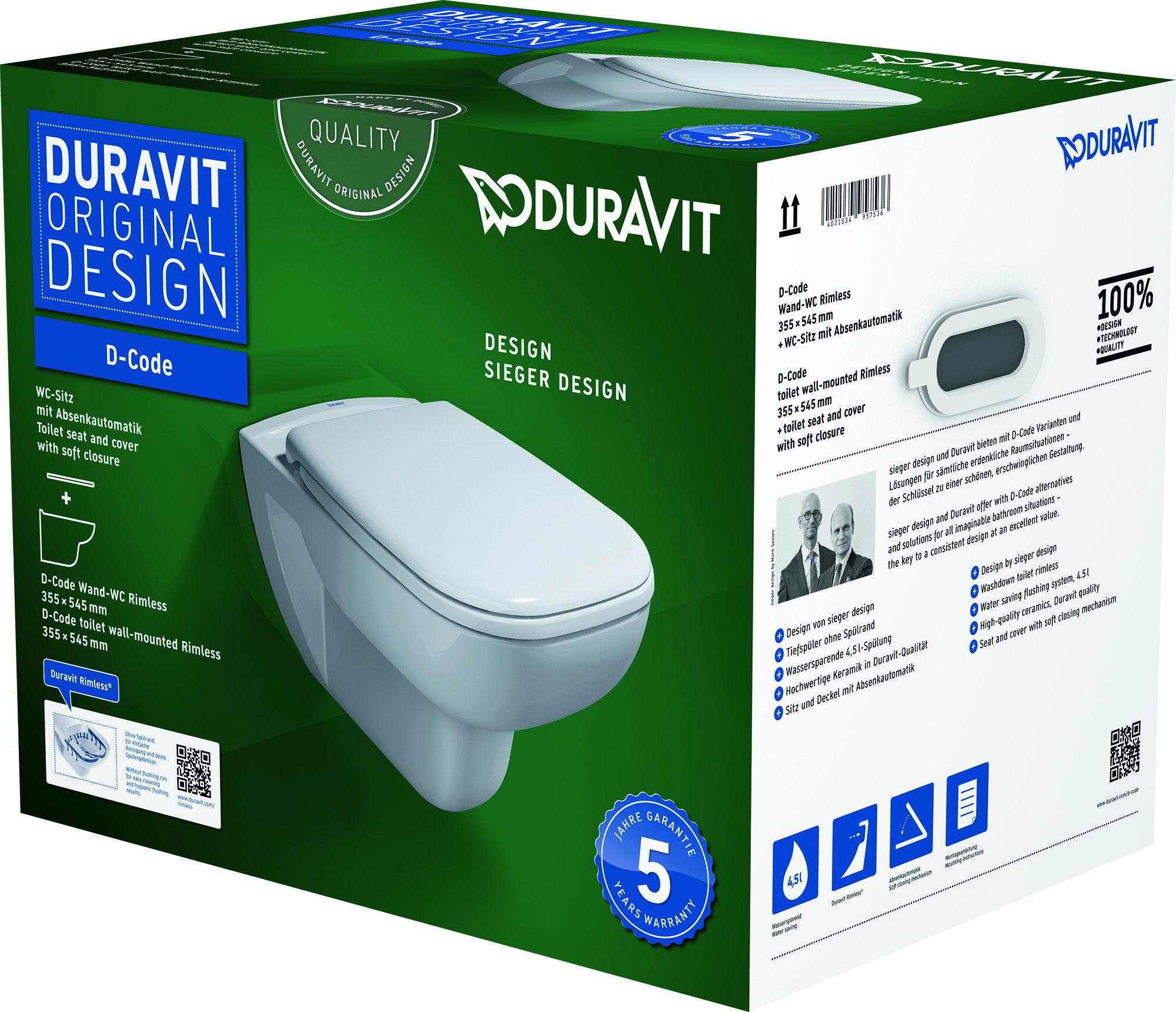 Duravit D-Code miska WC z deską wolnoopadającą 45700900A1