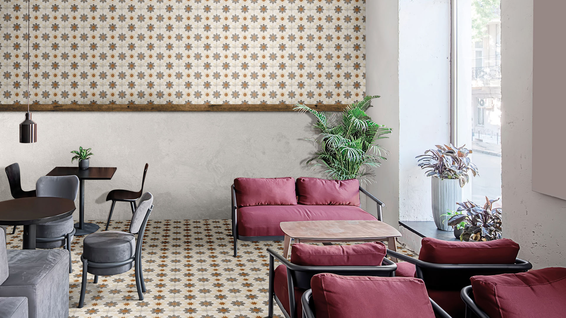 Mariner 900 Cementine 4 dekor ścienno-podłogowy 20x20 cm mix brązowy