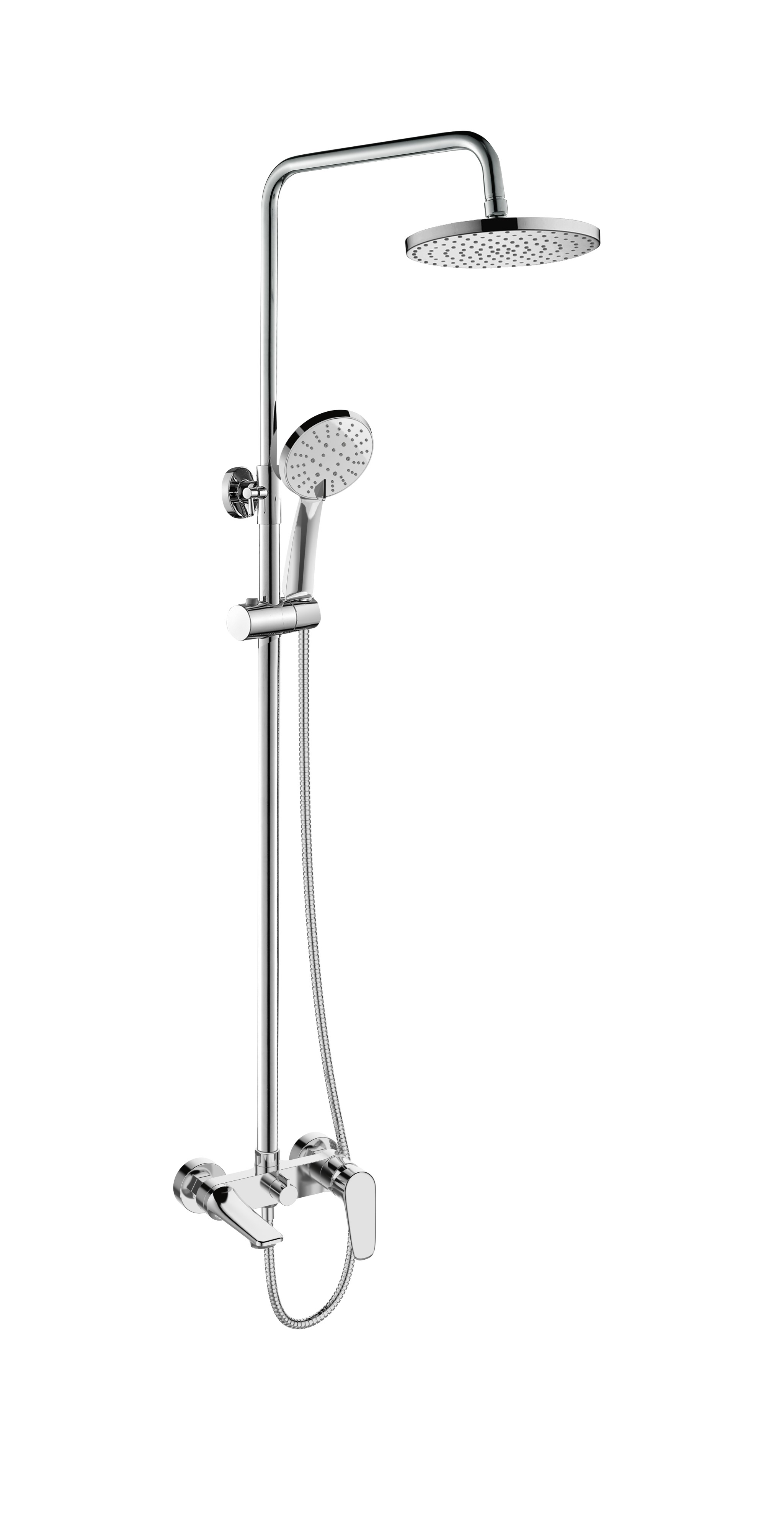 Invena Dokos zestaw prysznicowy ścienny z deszczownicą chrom AU-19-B01