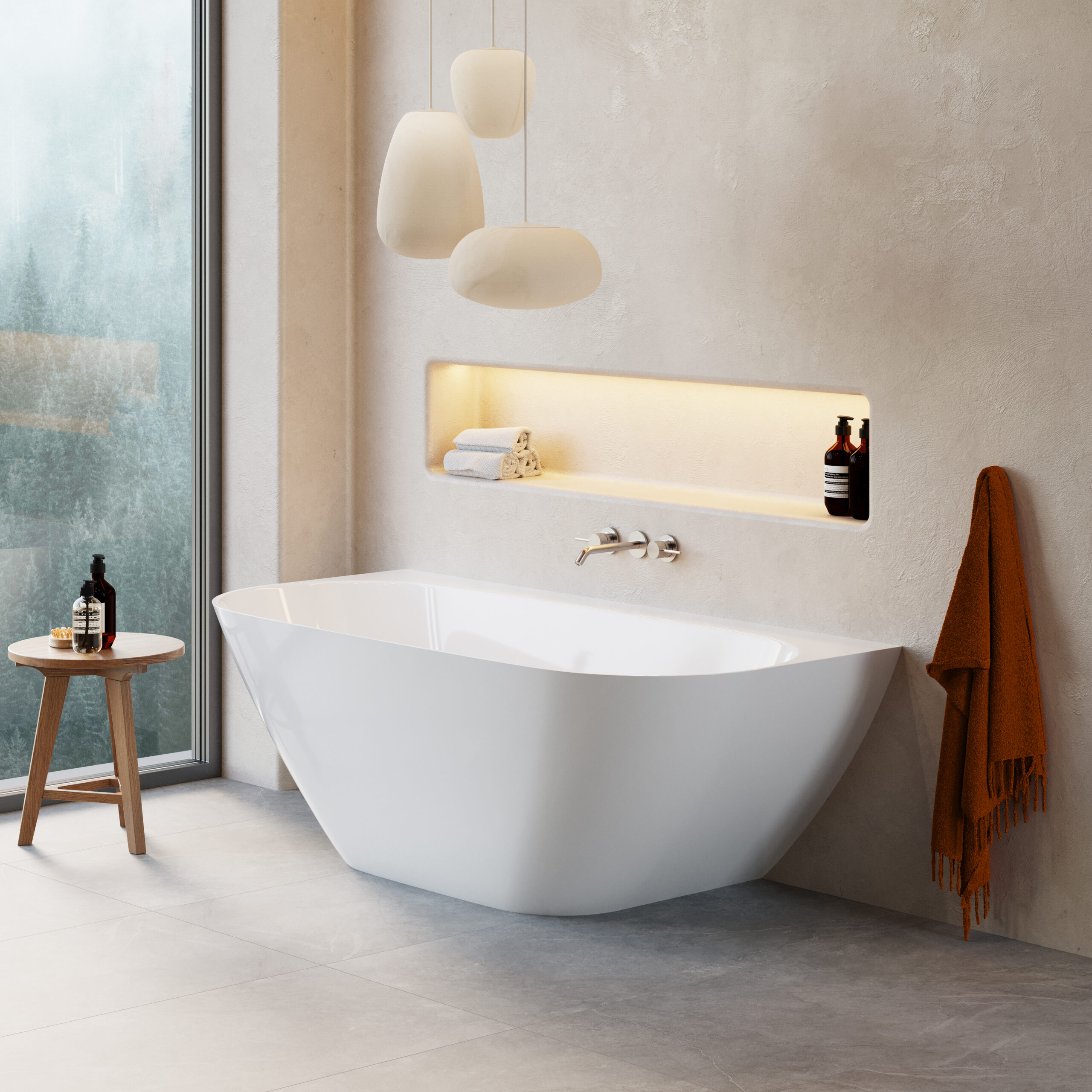 Lavaberg Lykke wanna przyścienna 170x80 cm owalna biała 663134171003 - Wysyłka w 24h