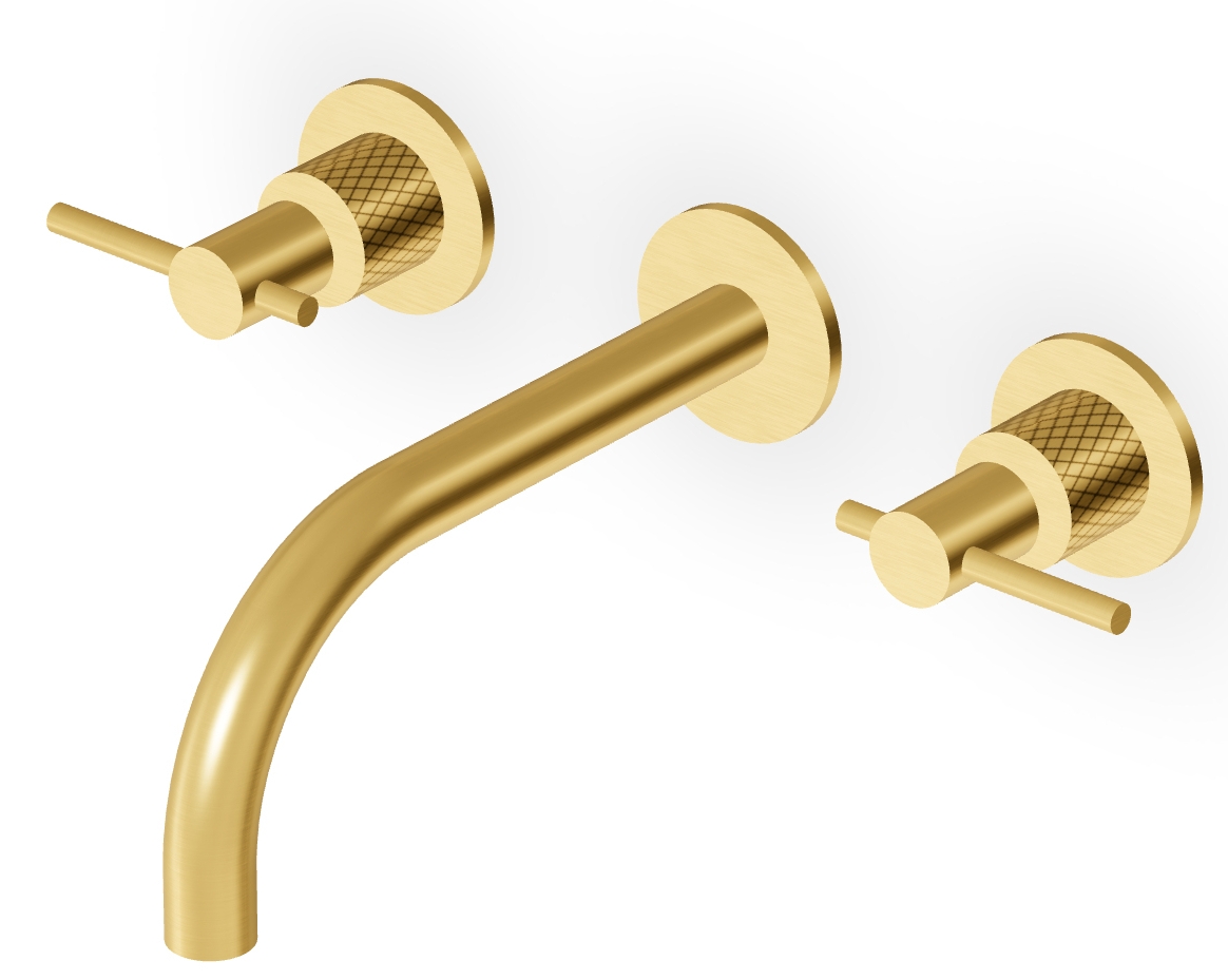 Zucchetti Helm bateria umywalkowa podtynkowa złoto szczotkowane/radełkowanie ukośne ZHL760.XP41G3