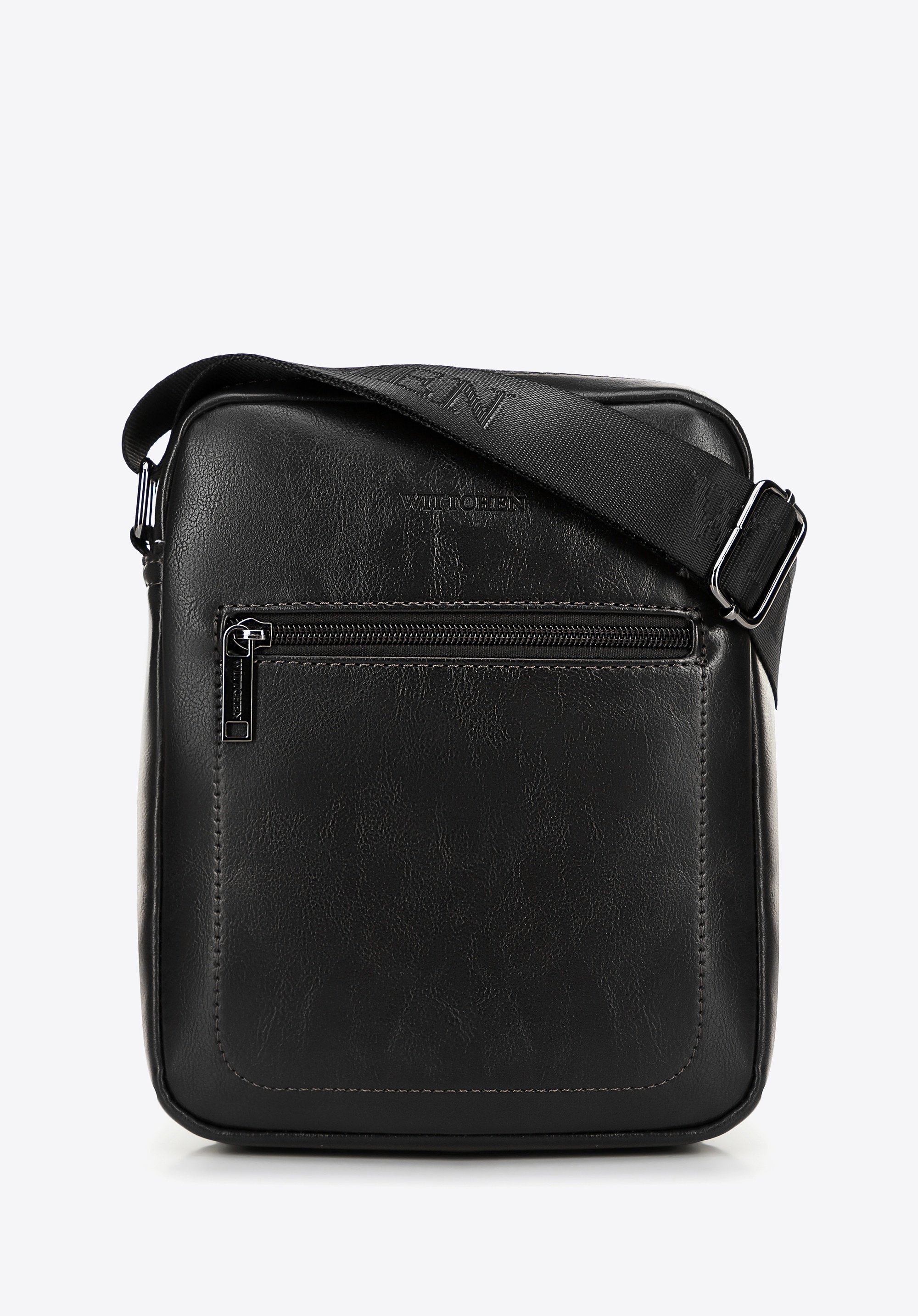 Listonoszka z imitacji skóry czarna