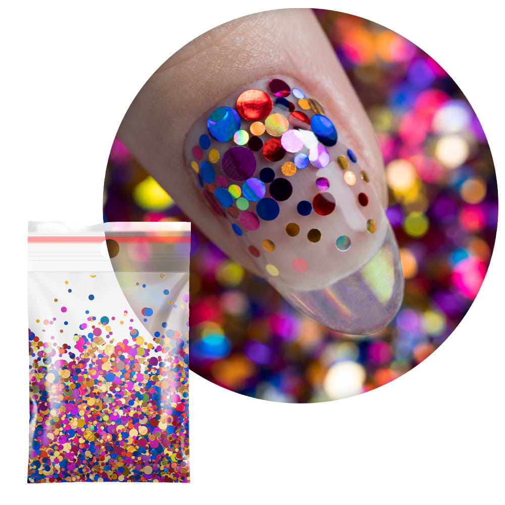 Pop-Up! Piegi Confetti Dropsy Kropki Kółeczka Princess Nails do zdobienia paznokci Nr 6 20g